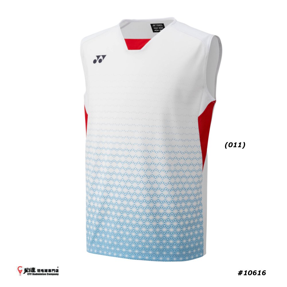 幾何学模様 日本代表モデル YONEX ホワイトシャツ ヨネックスがオフィシャルパートナーを務めるバドミントン日本代表 Oサイズ ウェア
