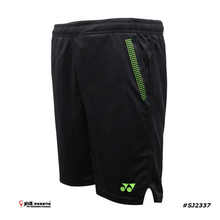 Load image into Gallery viewer, Yonex Junior Shorts #SJ-S092-2337-EASY22-S (Jet Black/Jasmine Green)
