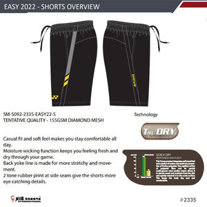 Yonex Mens Shorts #SM-S092-2335-EASY22-S